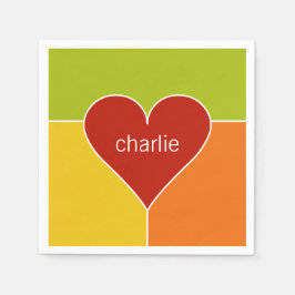 Typische Papierservietten für das Herz