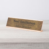 Typische Personalisierte Holzeffektplatte Schreibtischnamensplakette (Vorderseite )