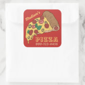 Typische PIZZA-Aufkleber für Text und Farbe Quadratischer Aufkleber (Tasche)