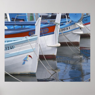 Typische provenzalische Fischerboote, bemalt in 2 Poster