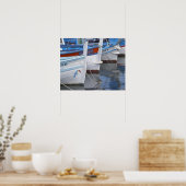 Typische provenzalische Fischerboote in 2 Farben b Poster (Küche)
