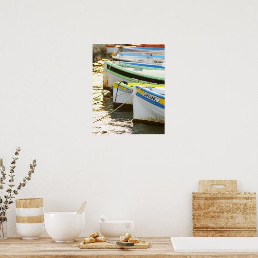 Typische provenzalische Fischerboote in Poster (Küche)