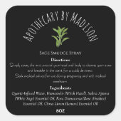 Typische schwarze Sage Smudge-Spritzenkolben Quadratischer Aufkleber (Vorderseite)