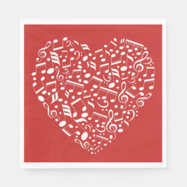 Typische Servietten für Musikherz