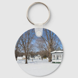 Typische Stadt Vermont im Winter Schlüsselanhänger