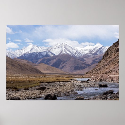 Typische tibetische Berglandschaft Poster (Vorne)