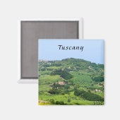 Typische toskanische Landschaft mit Hügeln - Itali Magnet (Vorderseite/Rückseite)