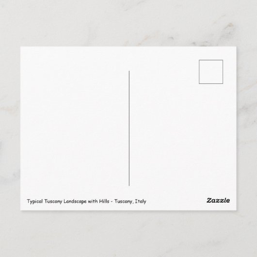 Typische toskanische Landschaft mit Hügeln - Itali Postkarte (Rückseite)