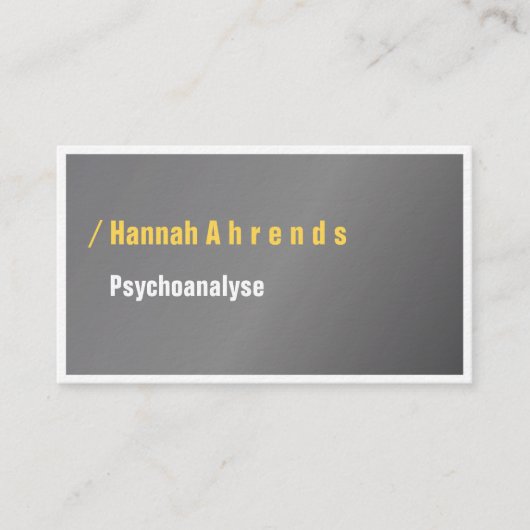 Typische Visitenkarten gelb Visitenkarte (Vorderseite)