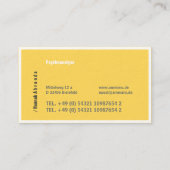 Typische Visitenkarten gelb Visitenkarte (Rückseite)