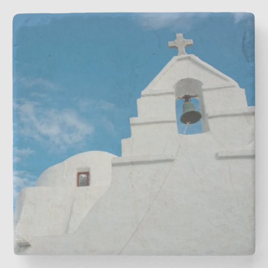 Typische weiß getünchte Kirche Steinuntersetzer (Vorderseite)