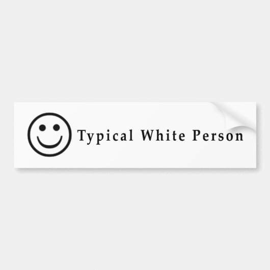 Typische weiße Person Autoaufkleber (Vorne)