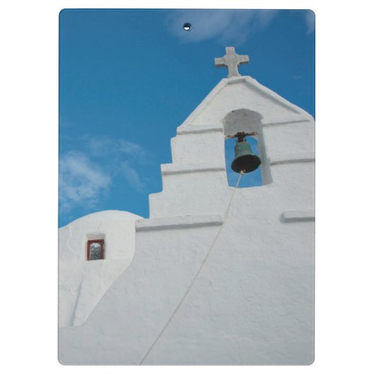 Typische weißgetünchte Kirche Klemmbrett (Rückseite)