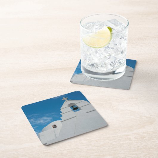 Typische weißgetünchte Kirche Rechteckiger Pappuntersetzer (Vor Ort)