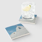 Typische weißgetünchte Kirche Steinuntersetzer (Seitenansicht)