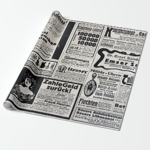 Typische Werbung auf Deutsch in einer neuen europ Geschenkpapier