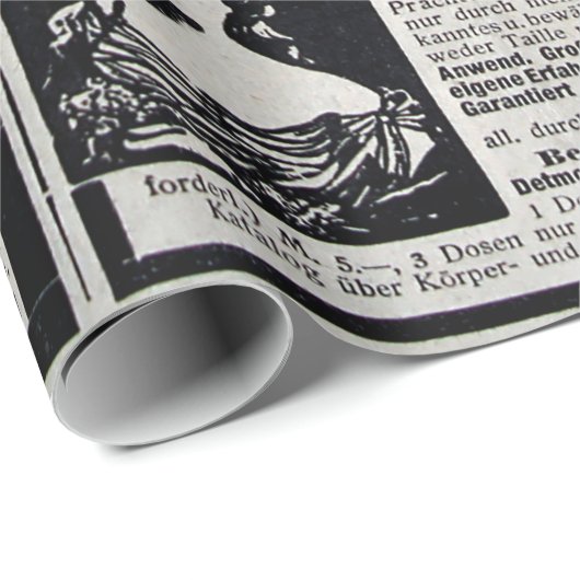 Typische Werbung auf Deutsch in einer neuen europä Geschenkpapier (Rolleneckpunkt)