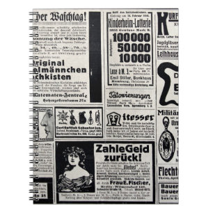 Typische Werbung in deutscher Sprache in einer neu Notizblock