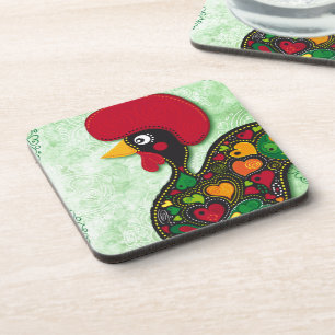 Typischer Hahn von Barcelos Getränkeuntersetzer
