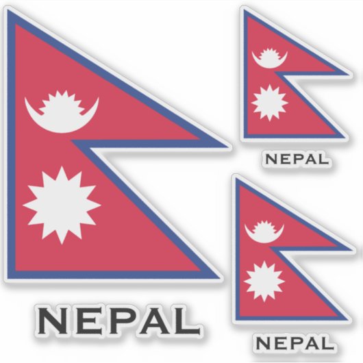 Typischer Nepal-Flag für benutzerdefinierten Text Aufkleber (Vorderseite)