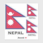 Typischer Nepal-Flag für benutzerdefinierten Text Aufkleber (Blatt)