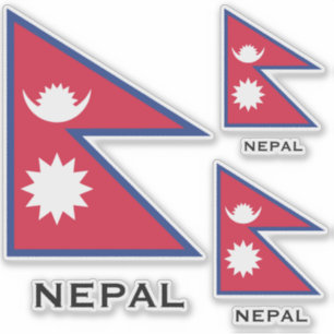 Typischer Nepal-Flag für benutzerdefinierten Text Aufkleber