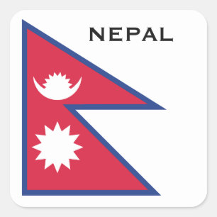 Typischer Nepal-Flag für benutzerdefinierten Text Quadratischer Aufkleber
