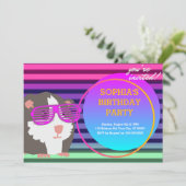 Typischer Retro-Guinea der 80er Jahre Einladung (Stehend Vorderseite)