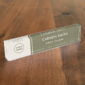 Typisches, akryllisches Führungskraft, grüner Schr Namensplakette (Seite)