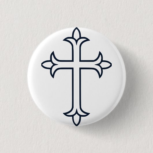 Typisches Christliches Kreuz Button (Vorderseite)