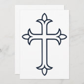 Typisches Christliches Kreuz Einladung (Vorne/Hinten)