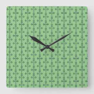 Typisches Christliches Kreuz Quadratische Wanduhr