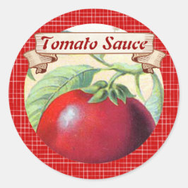 Typisches Etikett für Tomatenkonserven aus Weintra Runder Aufkleber