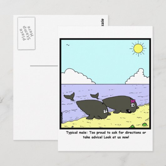 Typisches Männchen Postkarte (Vorne/Hinten)