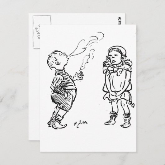 Typisches Männchen Postkarte (Vorne/Hinten)