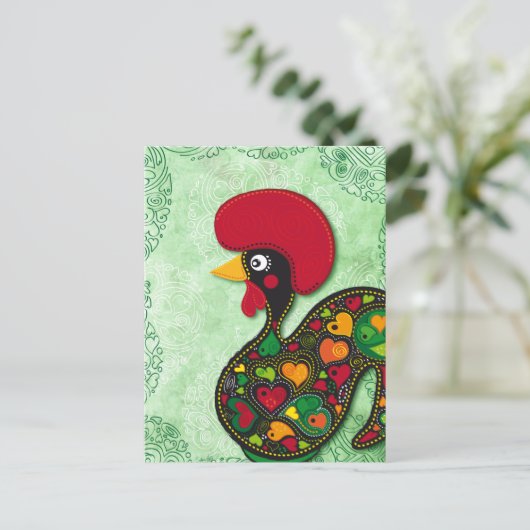 Typisches Raster von Barcelos Postkarte (Stehend Vorderseite)