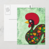 Typisches Raster von Barcelos Postkarte (Vorne/Hinten)