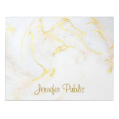 Typisierte, elegante, weiße Marmorvorlage Notizblock (Vorderseite)