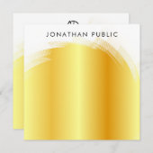 Typisierte Script Monogram Elegant Imitats Gold Te Mitteilungskarte (Vorne/Hinten)