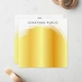 Typisierte Script Monogram Elegant Imitats Gold Te Mitteilungskarte (Vorderseite/Rückseite Beispiel)