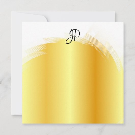 Typisierte Script Monogram Elegant Imitats Gold Te Mitteilungskarte (Rückseite)