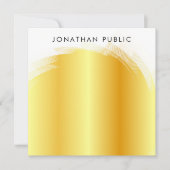 Typisierte Script Monogram Elegant Imitats Gold Te Mitteilungskarte (Vorderseite)