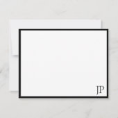 Typisierte Skripttext-Elegant-Monogramm-Vorlage Mitteilungskarte (Rückseite)