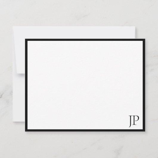 Typisierte Skripttext-Elegant-Monogramm-Vorlage Mitteilungskarte (Rückseite)