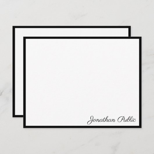 Typisierte Skripttext-Elegant-Monogramm-Vorlage Mitteilungskarte (Vorne/Hinten)