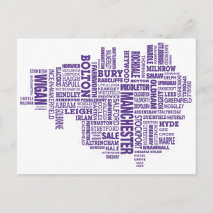 Typkarte von Greater Manchester Postkarte
