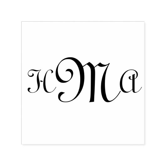 Typo Aufrechte Initialen - Selbstfarbige Briefmark Permastempel (Design)