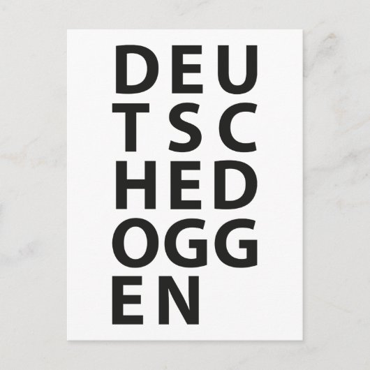 Typo: Deutsche Dogge Postkarte (Vorderseite)