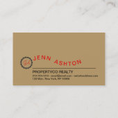 Typo-Logo Minimalistische benutzerdefinierte Vorla Visitenkarte (Rückseite)