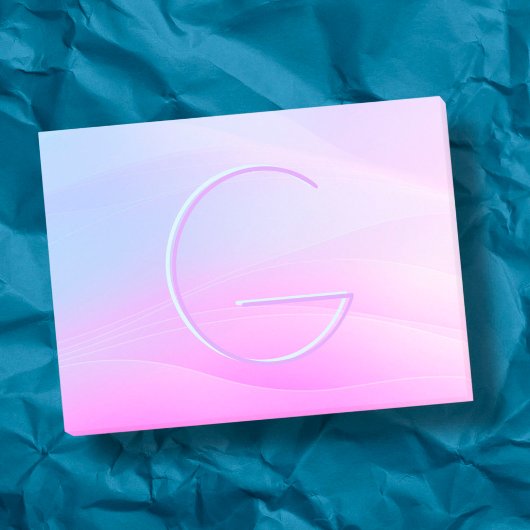 Typo monogramm des rosa blauen Wasserfarbengrades Post-it Klebezettel